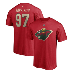 Minnesota Wild Fanatics #97 Kirill Kaprizov Name & Number T-Shirt 2XLarge Red