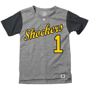 Wichita State Shockers Wes and Willy Henley Baseball Kids' T-Shirt Large Black