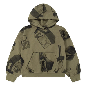 Kids' Jordan Brooklyn Fleece Printed Hoodie Small Medium Olive