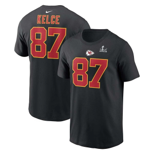Kansas City Chiefs Nike Travis Kelce #87 Super Bowl LIX Name & Number T-Shirt Large Black