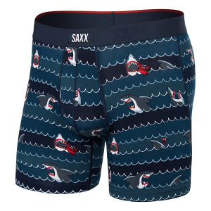Men's SAXX Vibe Xtra Boxer Briefs Underwear Small Get Sharky