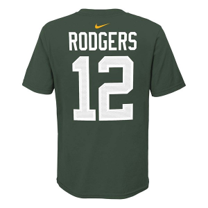 Kids' Green Bay Packers Nike Aaron Rodgers #12 Player T-Shirt XLarge Green