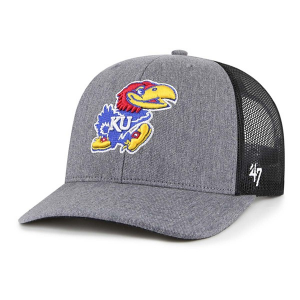 Kansas Jayhawks 47 Brand Trucker Carbon Adjustable Hat One Size Charcoal