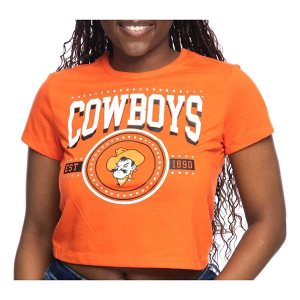 Oklahoma State Cowboys ZooZatZ Women's Bling Crop Large Orange