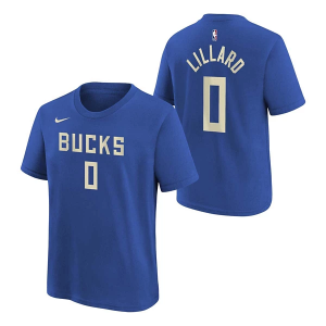 Kids' Milwaukee Bucks 2024 City Edition Nike T-Shirt Small Royal