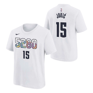 Kids' Denver Nuggets 2024 City Edition Nike T-Shirt Large White