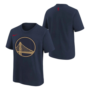 Kids' Golden State Warriors 2024 City Edition Logo Nike T-Shirt Large Navy
