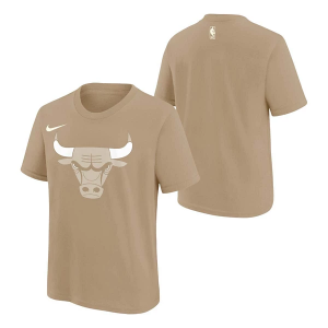 Kids' Chicago Bulls 2024 City Edition Logo Nike T-Shirt Small Tan