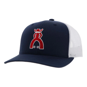 Men's Hooey Punchy Curved Snapback Hat One Size Navy/White