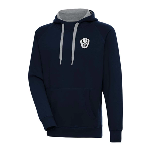 Milwaukee Brewers Antigua Chenille Chest Logo Victory Pullover Hoodie 5XLarge Navy