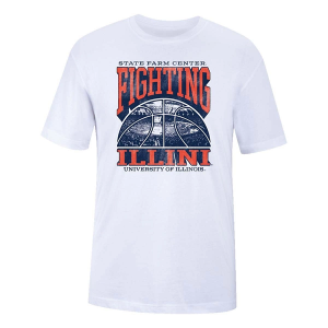 Illinois Fighting Illini USCAPE Basketball Monument T-Shirt Large White