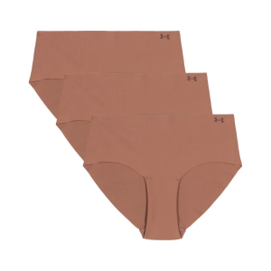 Women's Under Armour Pure No Show Hipster Underwear Underwear 3 Pack XLarge KNA Brown