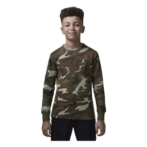 Kids' Jordan Brooklyn Camo Long Sleeve T-Shirt Medium Medium Olive