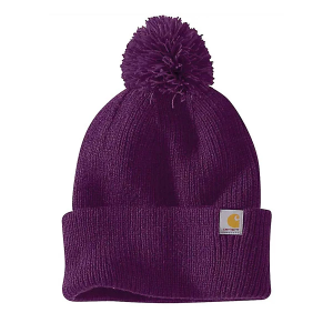 Women's Carhartt Knit Pom-Pom Cuffed Beanie One Size Eggplant