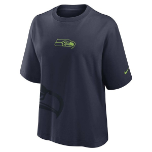 Women's Seattle Seahawks Nike Boxy T-Shirt Small Navy