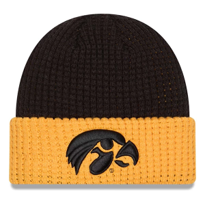 Iowa Hawkeyes New Era Knit Waffle Beanie One Size Black