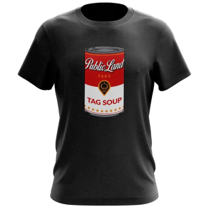 Men's Public Land Tees Tag Soup T-Shirt Medium Charcoal