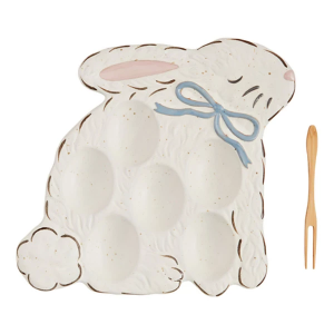 Mud Pie Blue Bunny Deviled Egg Platter