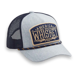 Men's Rural Cloth We Grow Whiskey Patch Rope Snapback Hat One Size Grey