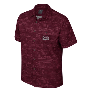 Montana Grizzlies Colosseum Ozark Camp Button Up Small Maroon