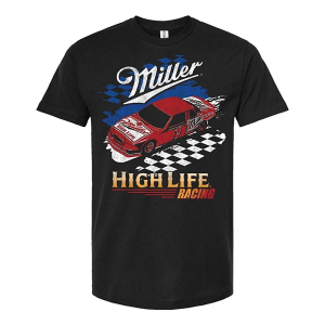 Men's Brew City Miller High Life Finish Line T-Shirt Small Black