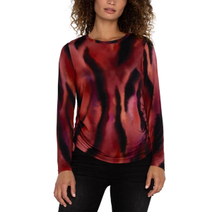 Women's Liverpool Los Angeles Side Tie Long Sleeve Shirt Medium Fire