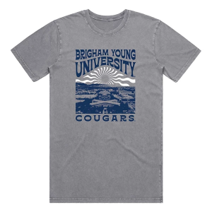 BYU Cougars USCAPE Sunburst T-Shirt Large Heather Grey