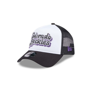 Women's Colorado Rockies New Era Throwback 9Forty Adjustable Hat One Size White