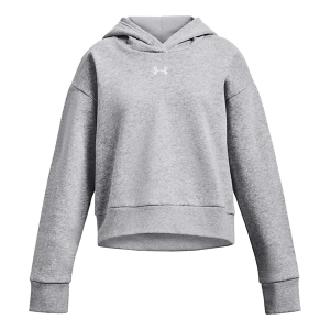 Girls' Under Armour UA Rival Fleece Crop Hoodie Small Grey Heather