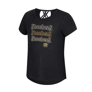Wichita State Shockers Colosseum Girls' Katie Strappy Kids' T-Shirt XLarge Black