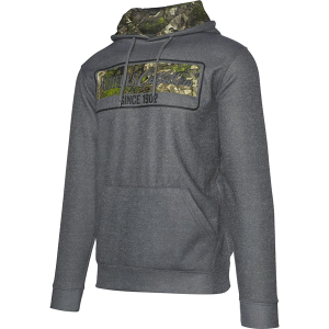 Men's Scheels Outfitters Camo Logo Hunting Hoodie Medium Heather Charcoal/V2
