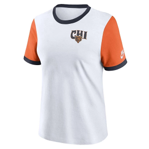 Women's Chicago Bears Nike Rewind Ringer T-Shirt Small White