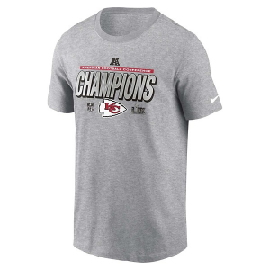 Kansas City Chiefs Nike AFC Conference Champions Locker Room T-Shirt Small Dark Grey Heather