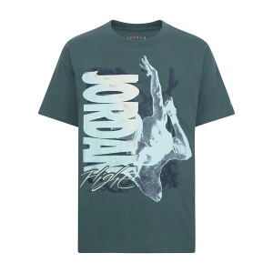 Girls' Jordan Throwback Flight T-Shirt Small Oxidized Green