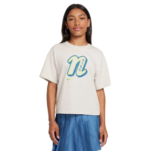 Girls' Nike Sportswear Star Drop Shoulder T-Shirt Small Light Bone