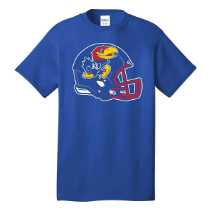Kansas Jayhawks Range Helmet T-Shirt XLarge Royal