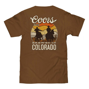 Men's Trau and Loevner Coors Brewed In Colorado Graphic T-Shirt Small Brown