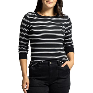 Women's Thread & Supply Stacy Long Sleeve T-Shirt 1X Black White Stripe