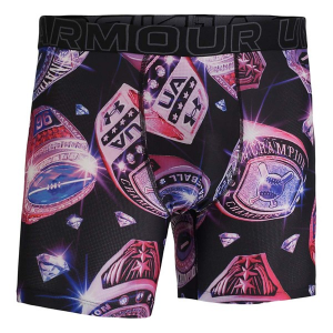 Men's Under Armour Performance Tech Mesh Printed 6" Boxer Briefs Underwear XLarge Championship Ring
