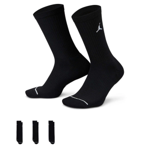Men's Jordan Everyday Crew Socks Medium Black/White 3 Packs