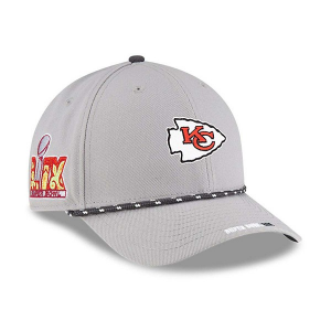 Kansas City Chiefs New Era Super Bowl LIX Bound 9Forty Adjustable Hat One Size Grey