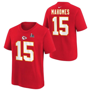 Kids' Kansas City Chiefs Nike Patrick Mahomes #15 Super Bowl LIX Bound T-Shirt 5/6 Red