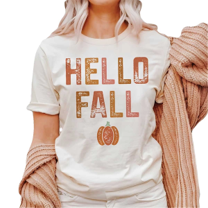 Women's A. Blush Hello Fall T-Shirt Large Ivory