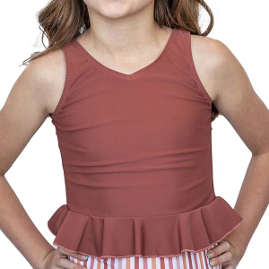 Girls' Janela Bay V Neck Peplum Swim Tankini Toddler 2/3T Mocha