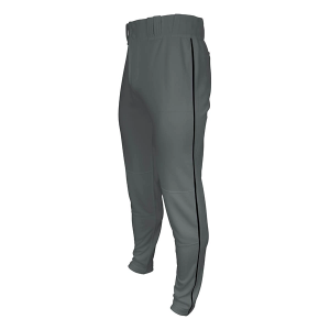 Men's Marucci Tapered Double-Knit Piped Baseball Pants 2XLarge Grey/Black Regular