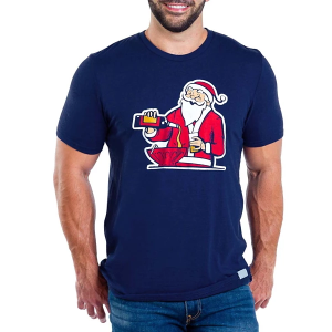 Men's Tipsy Elves Santa Spiked Punch T-Shirt Medium Navy