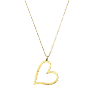 Splendid Iris Gilded Heart Pendant Necklace