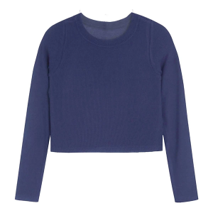 Girls' Suzette Ribbed Seamless Long Sleeve T-Shirt S/M Marlin