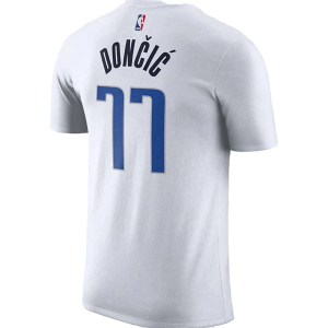 Kids' Dallas Mavericks Luka Doncic #77 Icon Name & Number Nike T-Shirt Large White