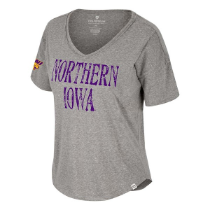 Northern Iowa Panthers Colosseum Women's Crown T-Shirt Large Heather Grey